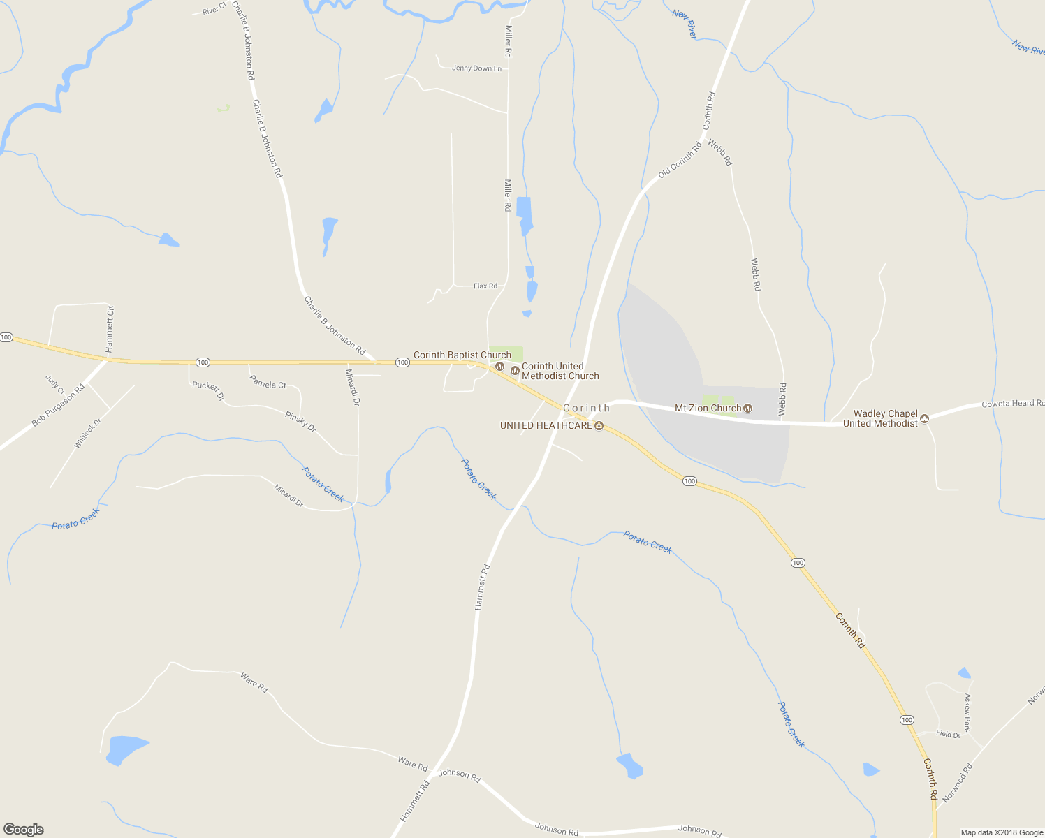 map of restaurants, bars, coffee shops, grocery stores, and more near 84 Jackson Street in Hogansville