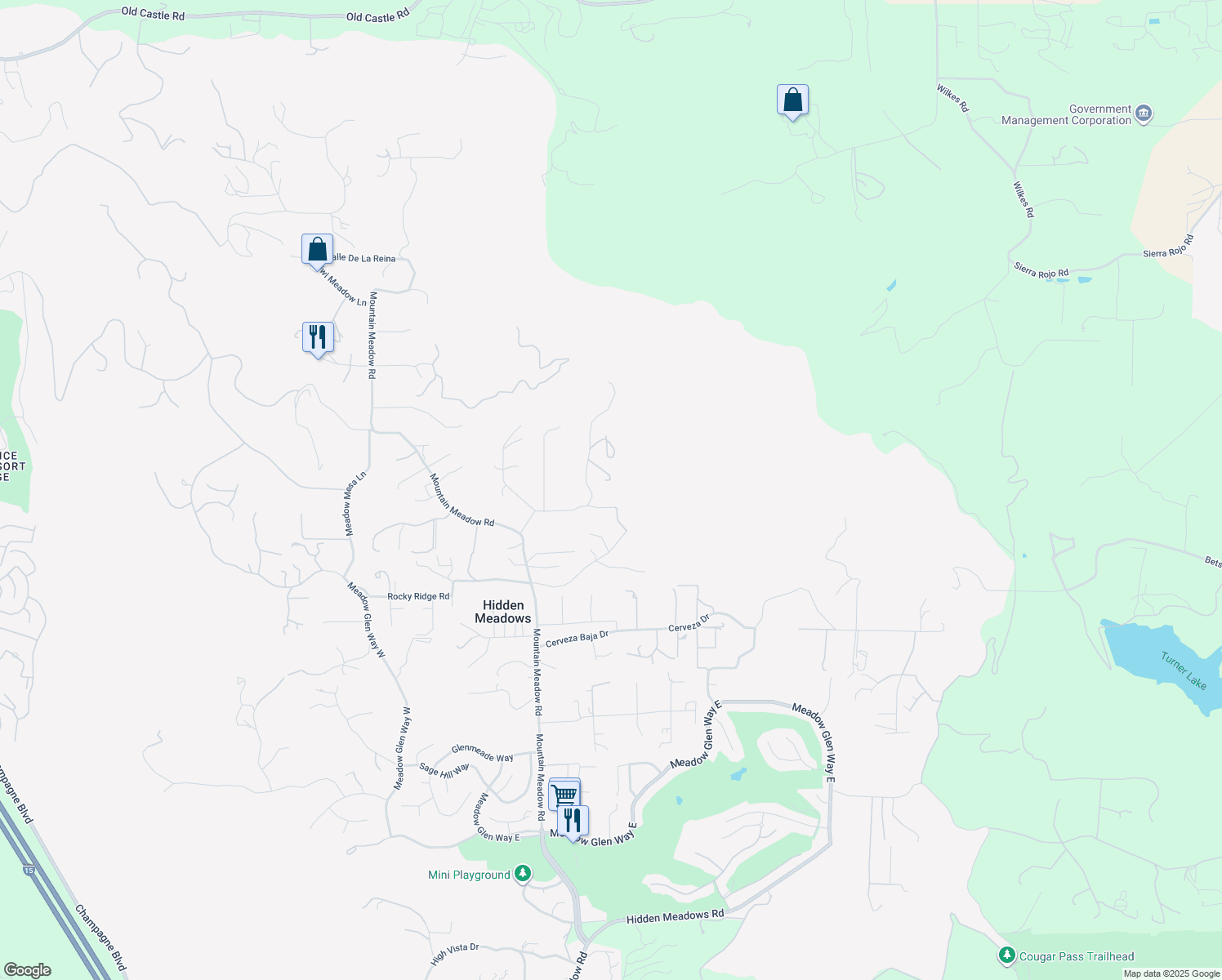 map of restaurants, bars, coffee shops, grocery stores, and more near 28623 Willow Park Road in Escondido