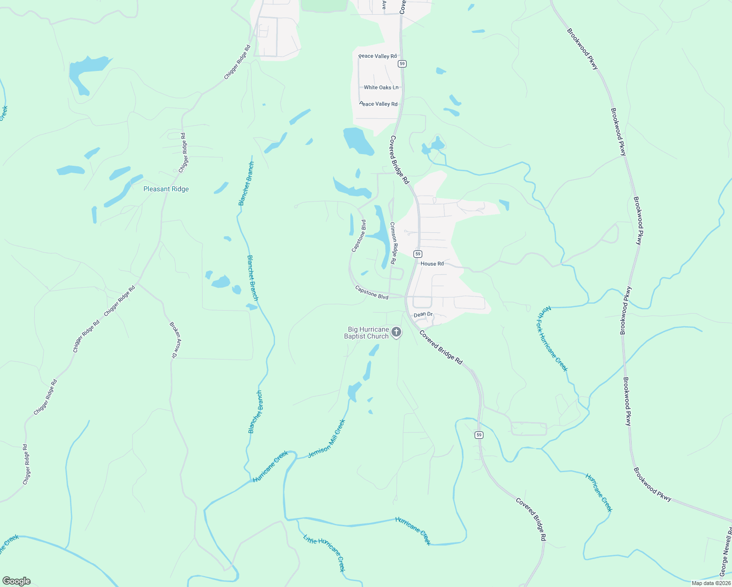 map of restaurants, bars, coffee shops, grocery stores, and more near 16000 Capstone Boulevard in Brookwood