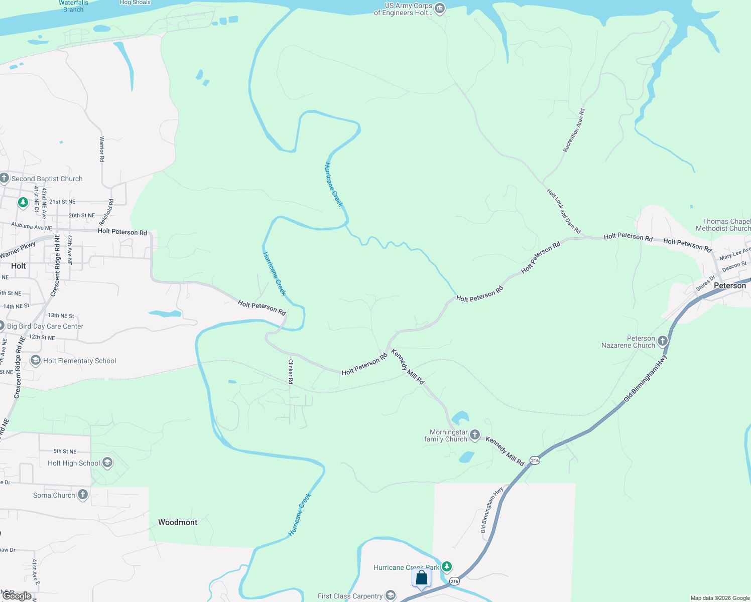 map of restaurants, bars, coffee shops, grocery stores, and more near 12000 Ore Lane in Tuscaloosa