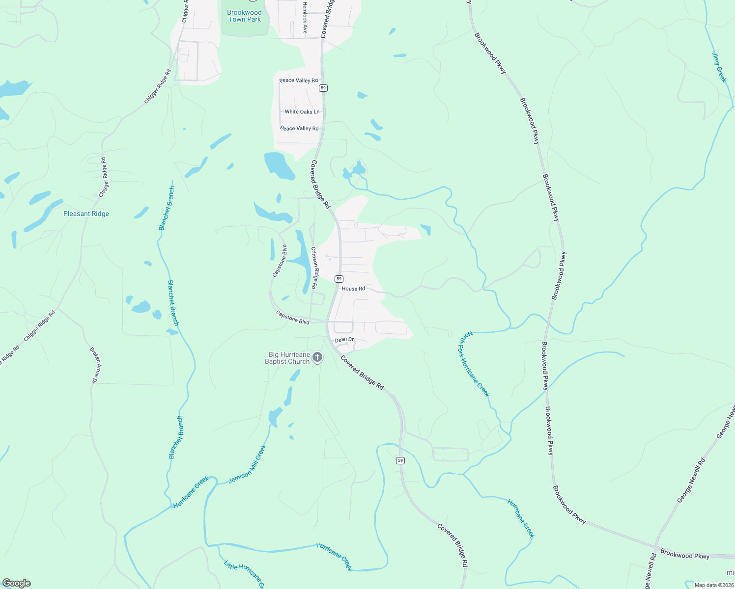map of restaurants, bars, coffee shops, grocery stores, and more near 11356 Lexie Lane in Brookwood