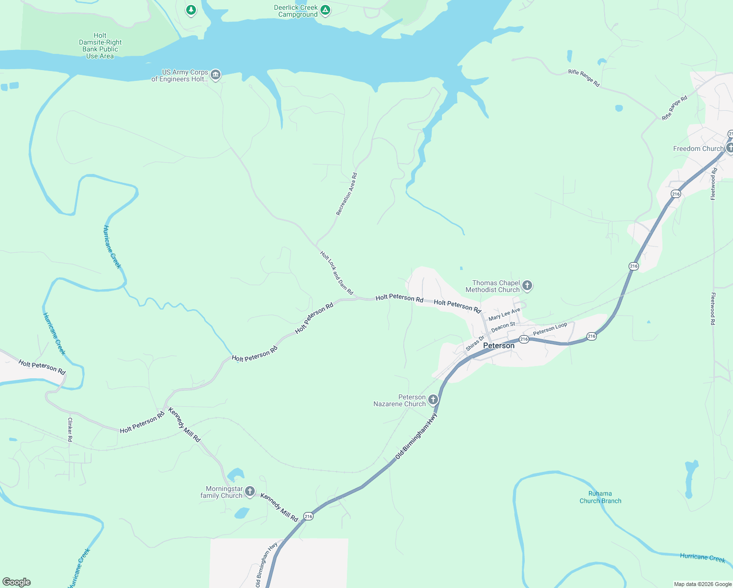 map of restaurants, bars, coffee shops, grocery stores, and more near 12632 Holt Peterson Road in Cottondale
