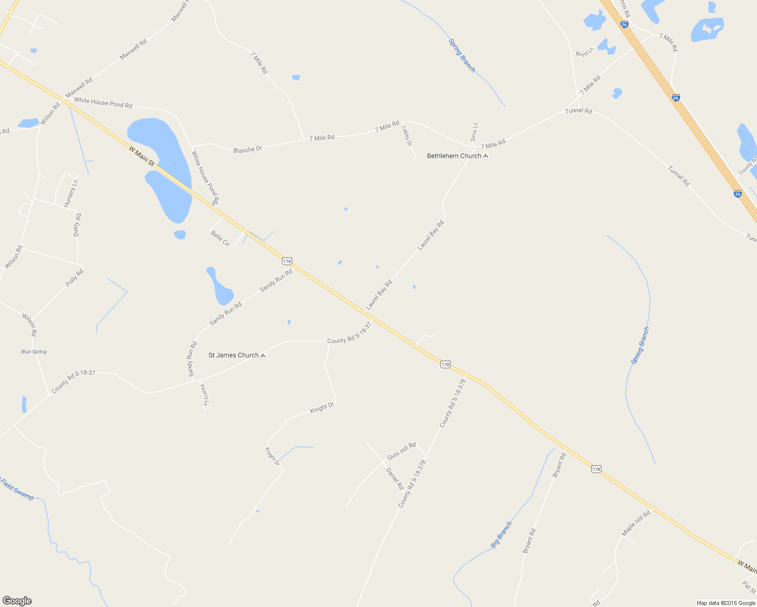 map of restaurants, bars, coffee shops, grocery stores, and more near 124 Laurel Bay Road in Harleyville