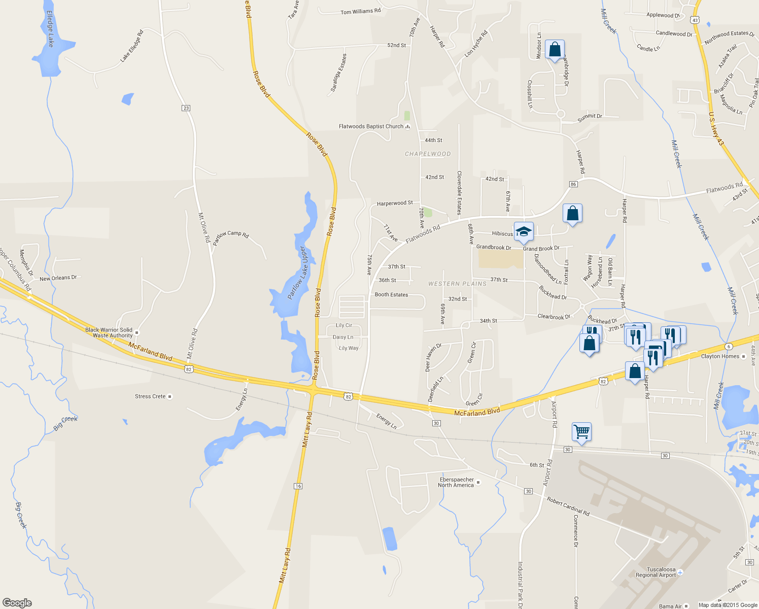 map of restaurants, bars, coffee shops, grocery stores, and more near 19 Booth Estates in Northport