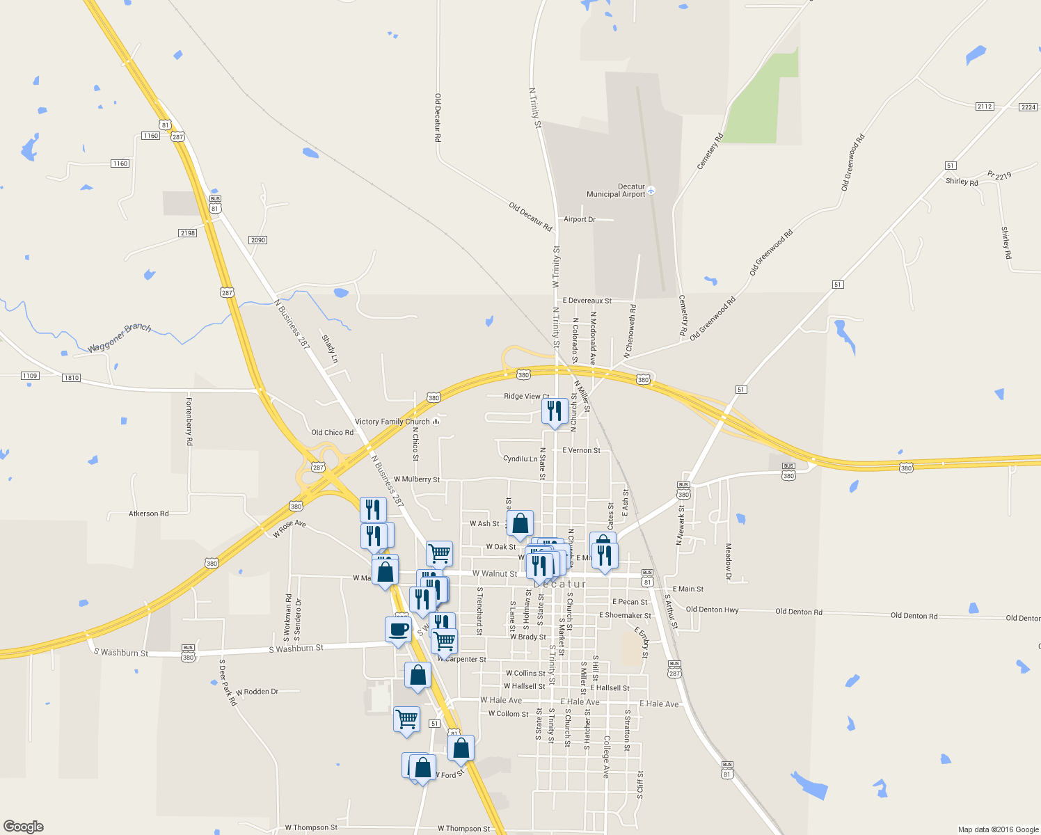 map of restaurants, bars, coffee shops, grocery stores, and more near 155 Greathouse Village in Decatur