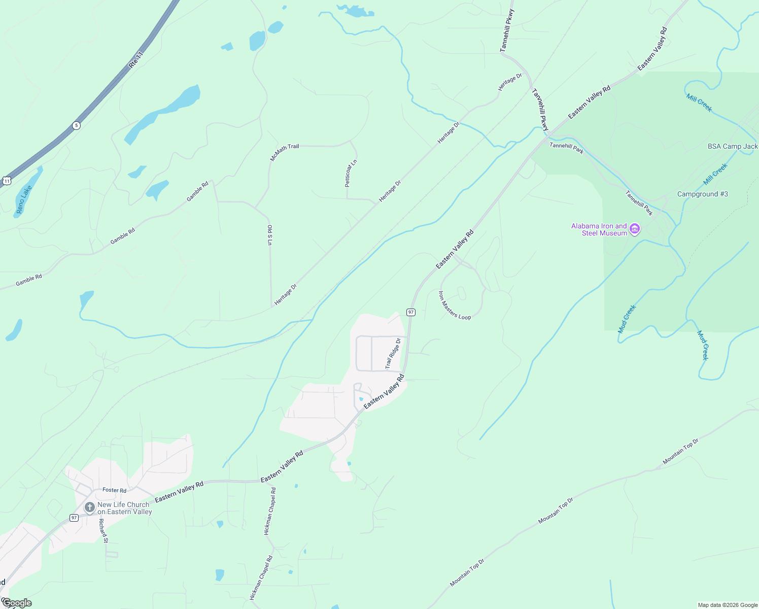 map of restaurants, bars, coffee shops, grocery stores, and more near 22461 Rosser Lane in McCalla