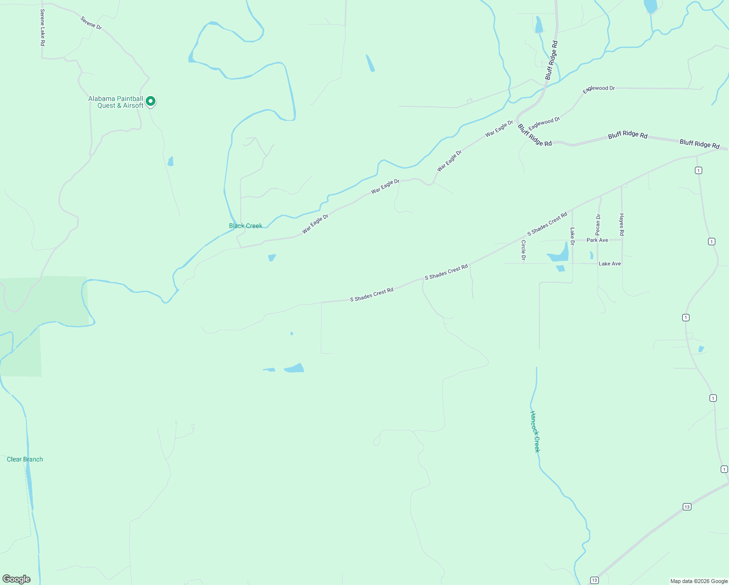 map of restaurants, bars, coffee shops, grocery stores, and more near 5846 South Shades Crest Road in Bessemer
