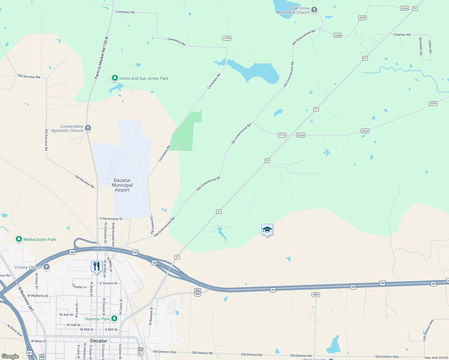 map of restaurants, bars, coffee shops, grocery stores, and more near 602 Greenwood Road in Decatur