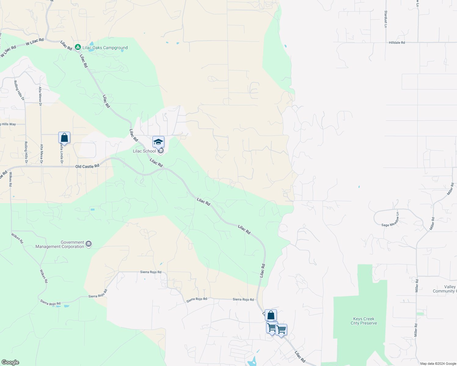 map of restaurants, bars, coffee shops, grocery stores, and more near 12615 Cumbres Road in Valley Center
