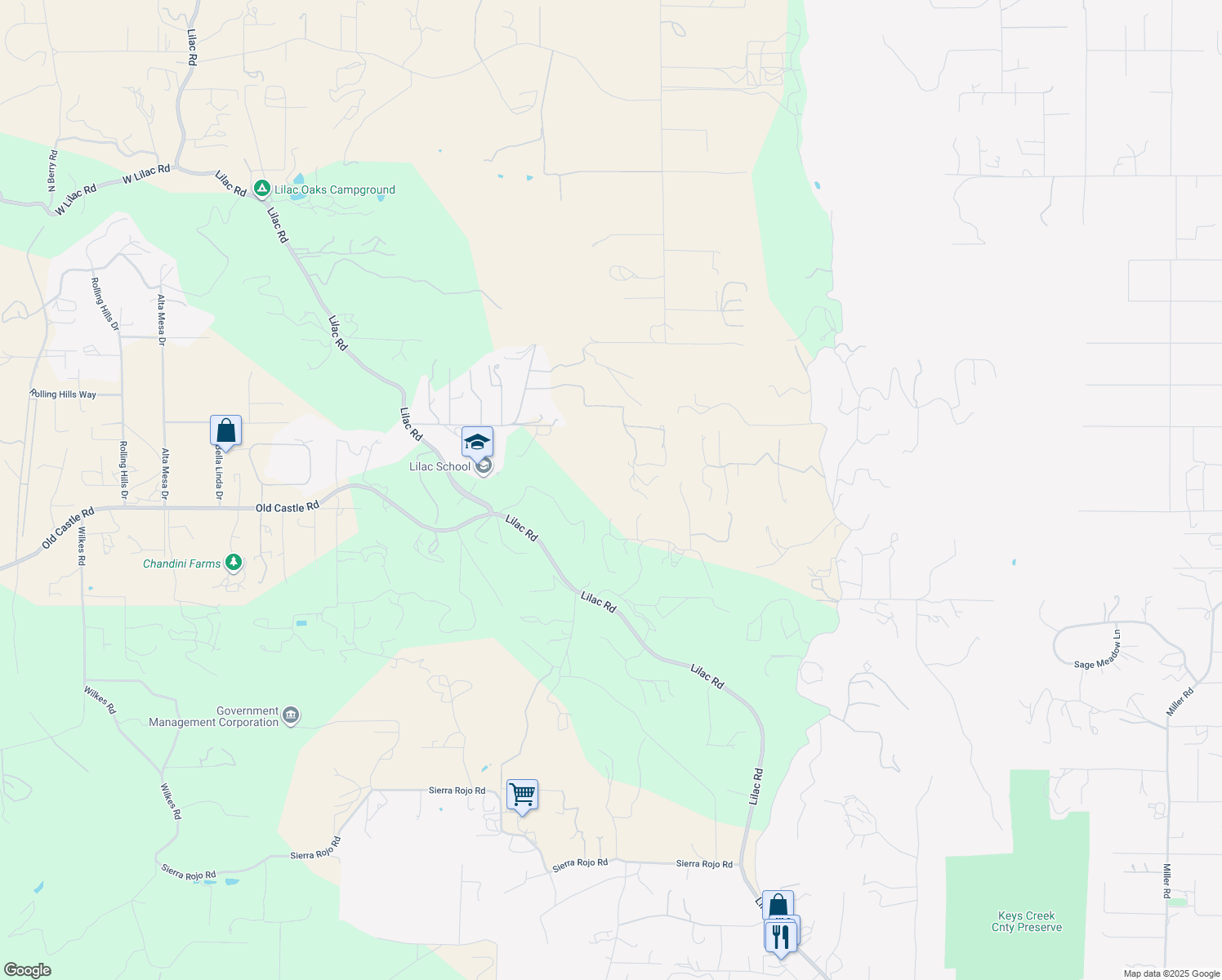 map of restaurants, bars, coffee shops, grocery stores, and more near 12516 Montanya Drive in Valley Center