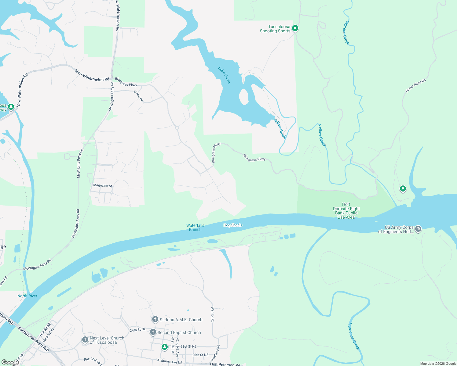 map of restaurants, bars, coffee shops, grocery stores, and more near 4241 Monarch Circle in Tuscaloosa