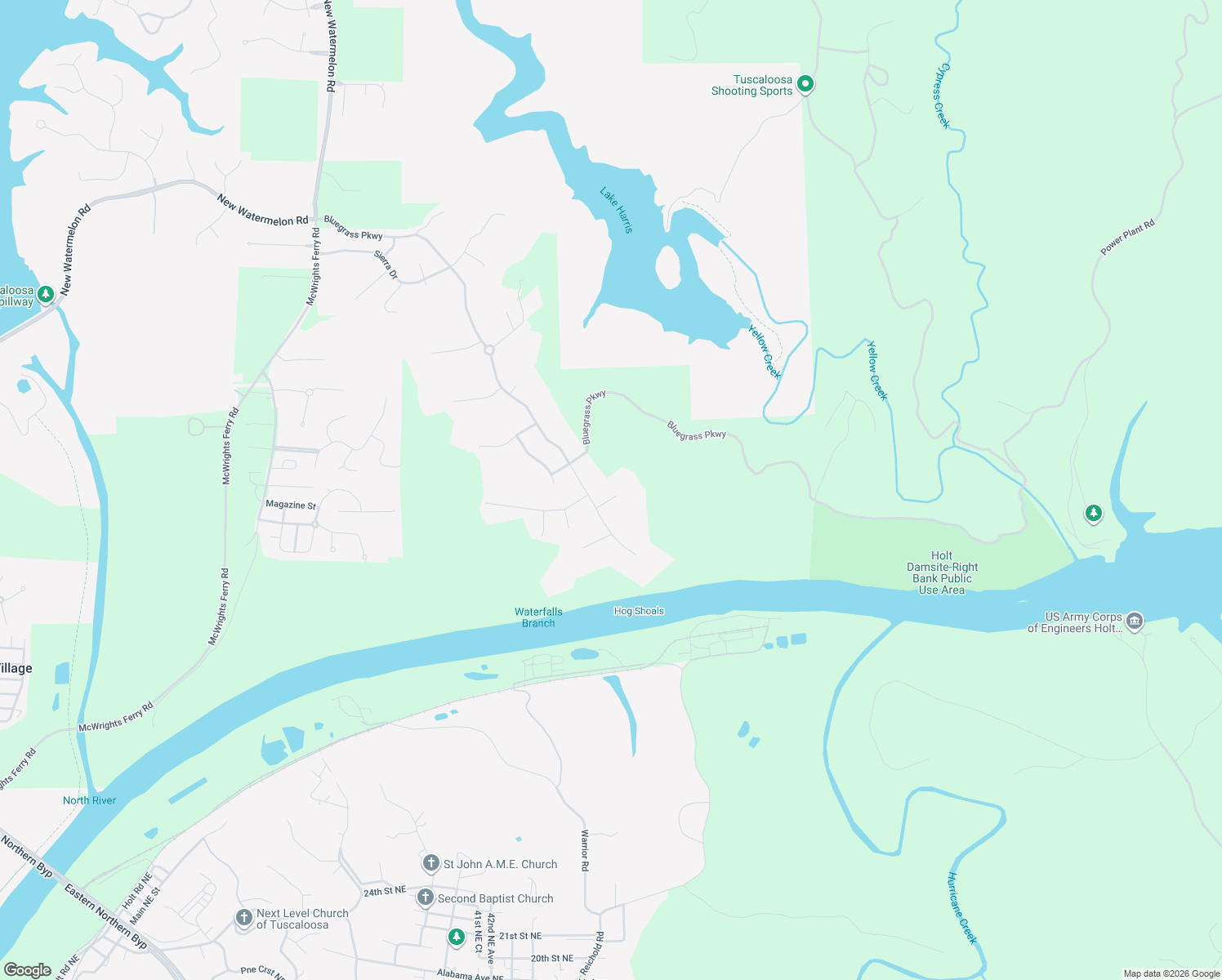 map of restaurants, bars, coffee shops, grocery stores, and more near 4241 Monarch Circle in Tuscaloosa