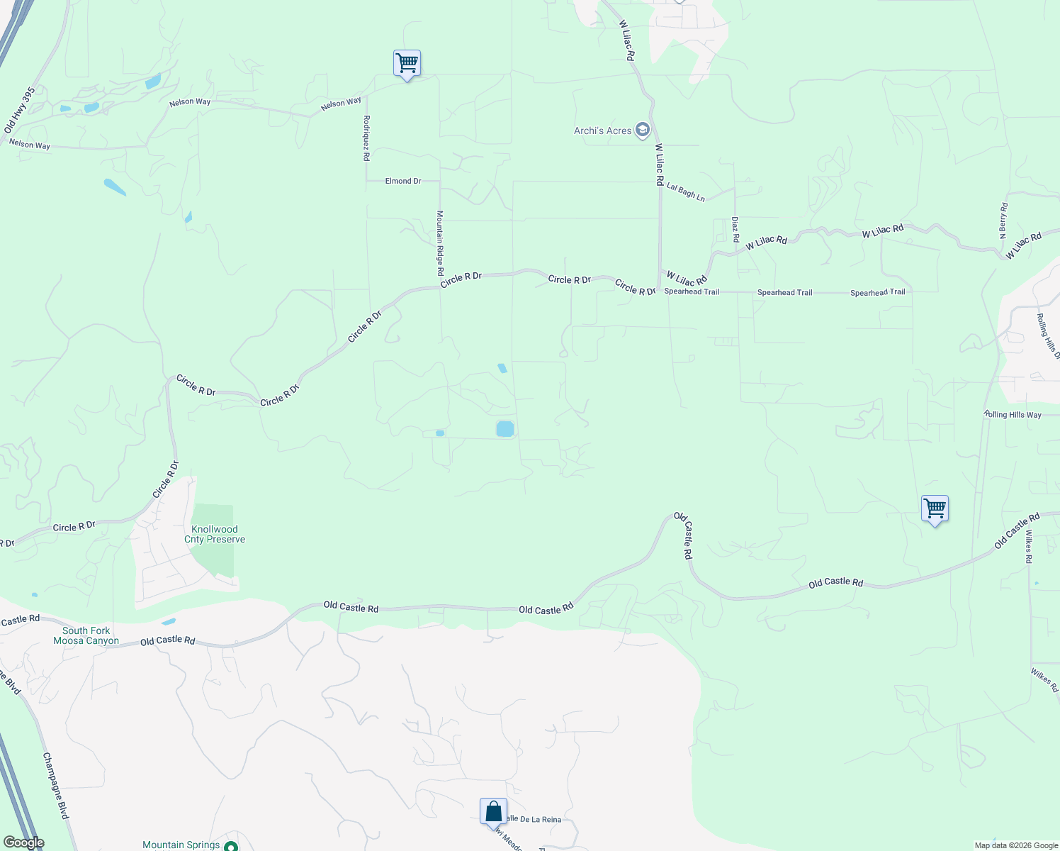 map of restaurants, bars, coffee shops, grocery stores, and more near 30311 Circle R Lane in Valley Center