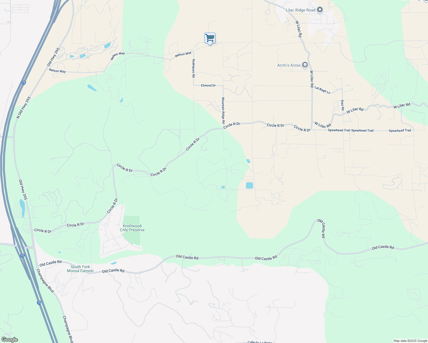map of restaurants, bars, coffee shops, grocery stores, and more near 30508 Circle R Lane in Valley Center