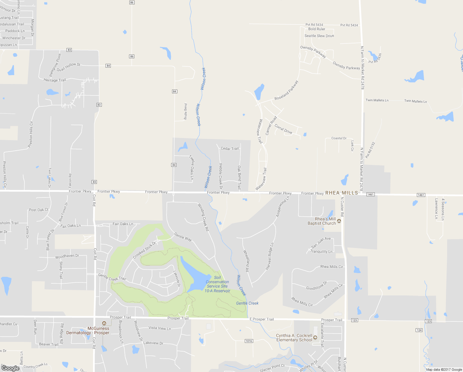 map of restaurants, bars, coffee shops, grocery stores, and more near 3063 Pecan Grove Lane in Prosper