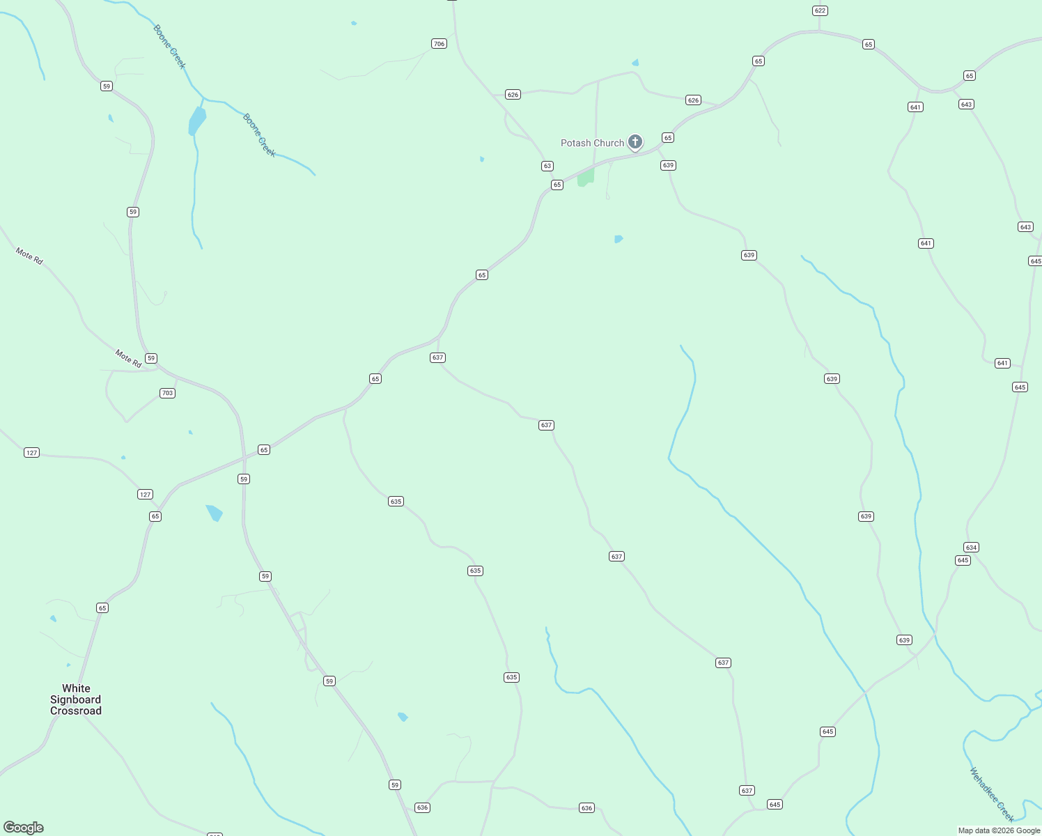map of restaurants, bars, coffee shops, grocery stores, and more near 1735 County Road 637 in Roanoke