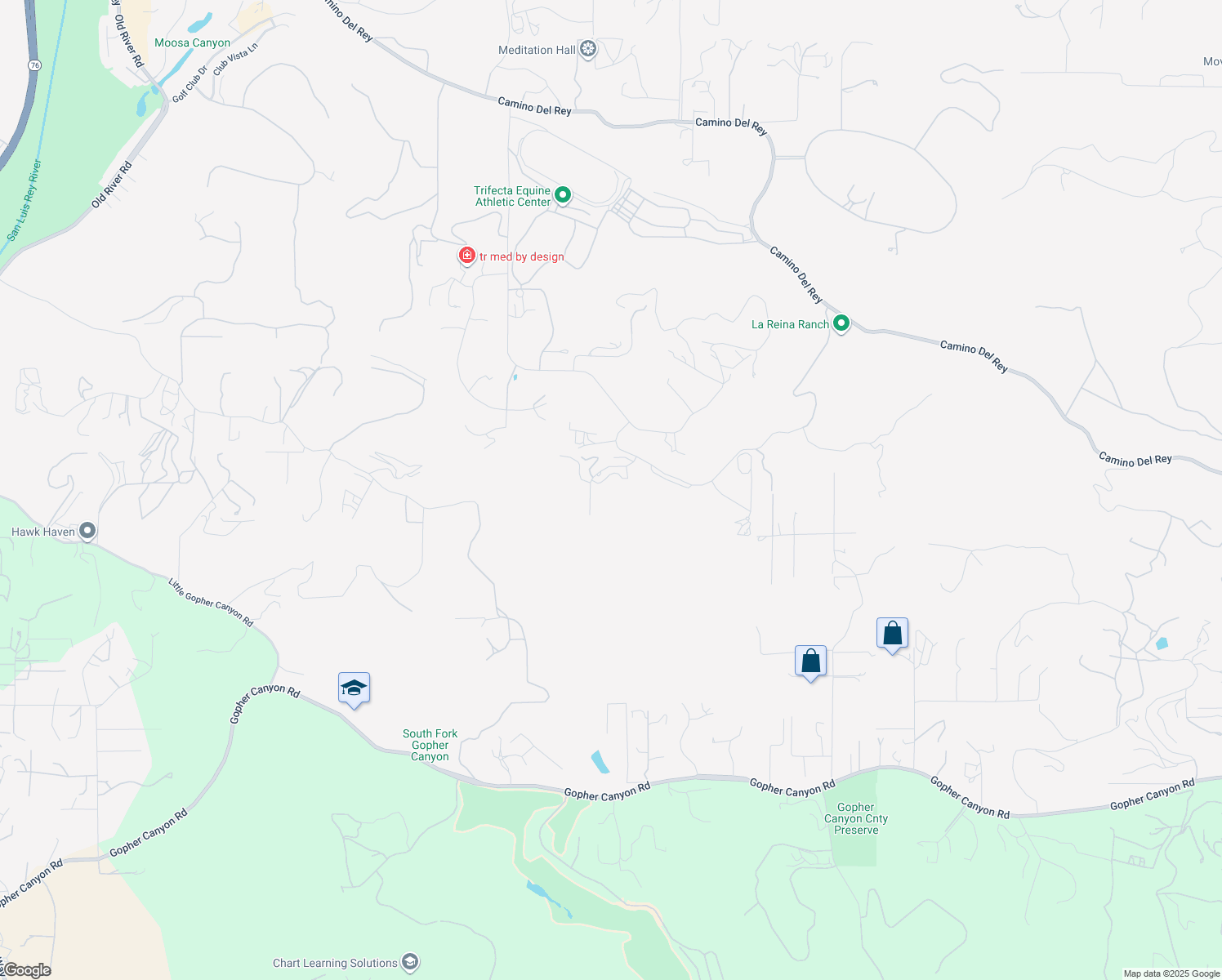 map of restaurants, bars, coffee shops, grocery stores, and more near 30343 Calle La Reina in Bonsall