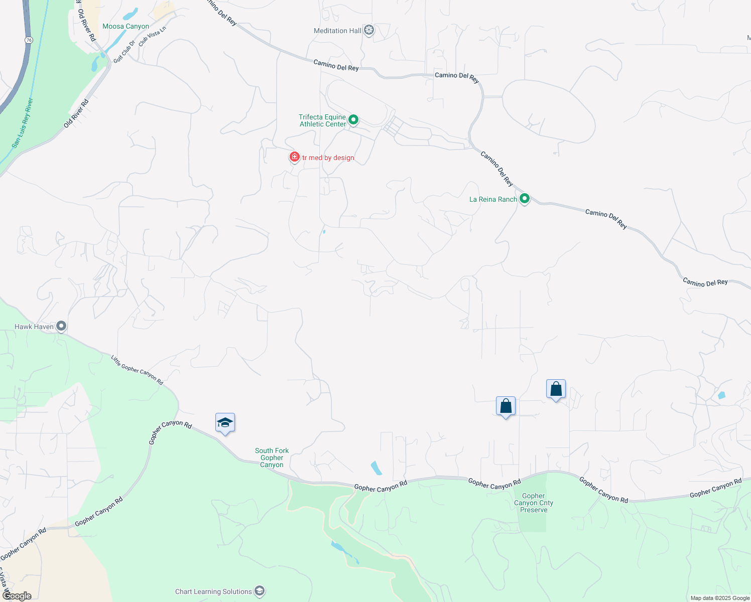 map of restaurants, bars, coffee shops, grocery stores, and more near 30343 Calle La Reina in Bonsall