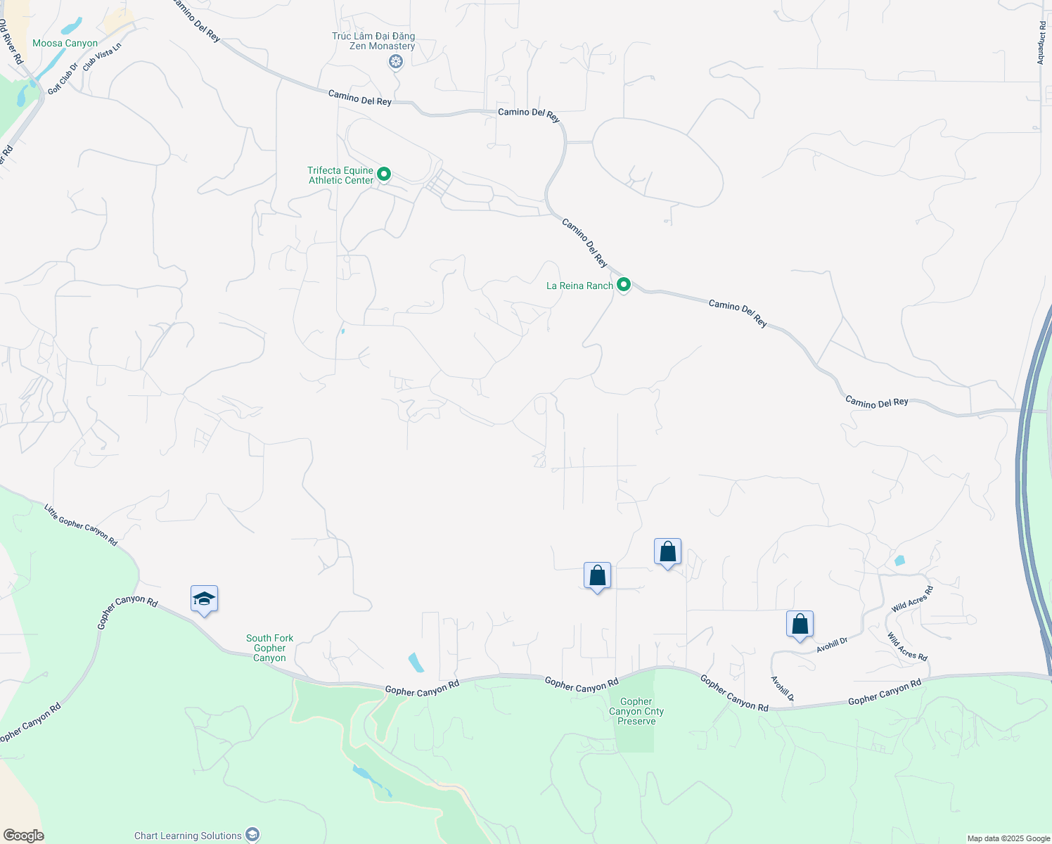 map of restaurants, bars, coffee shops, grocery stores, and more near 6731 Vía De La Reina in Bonsall