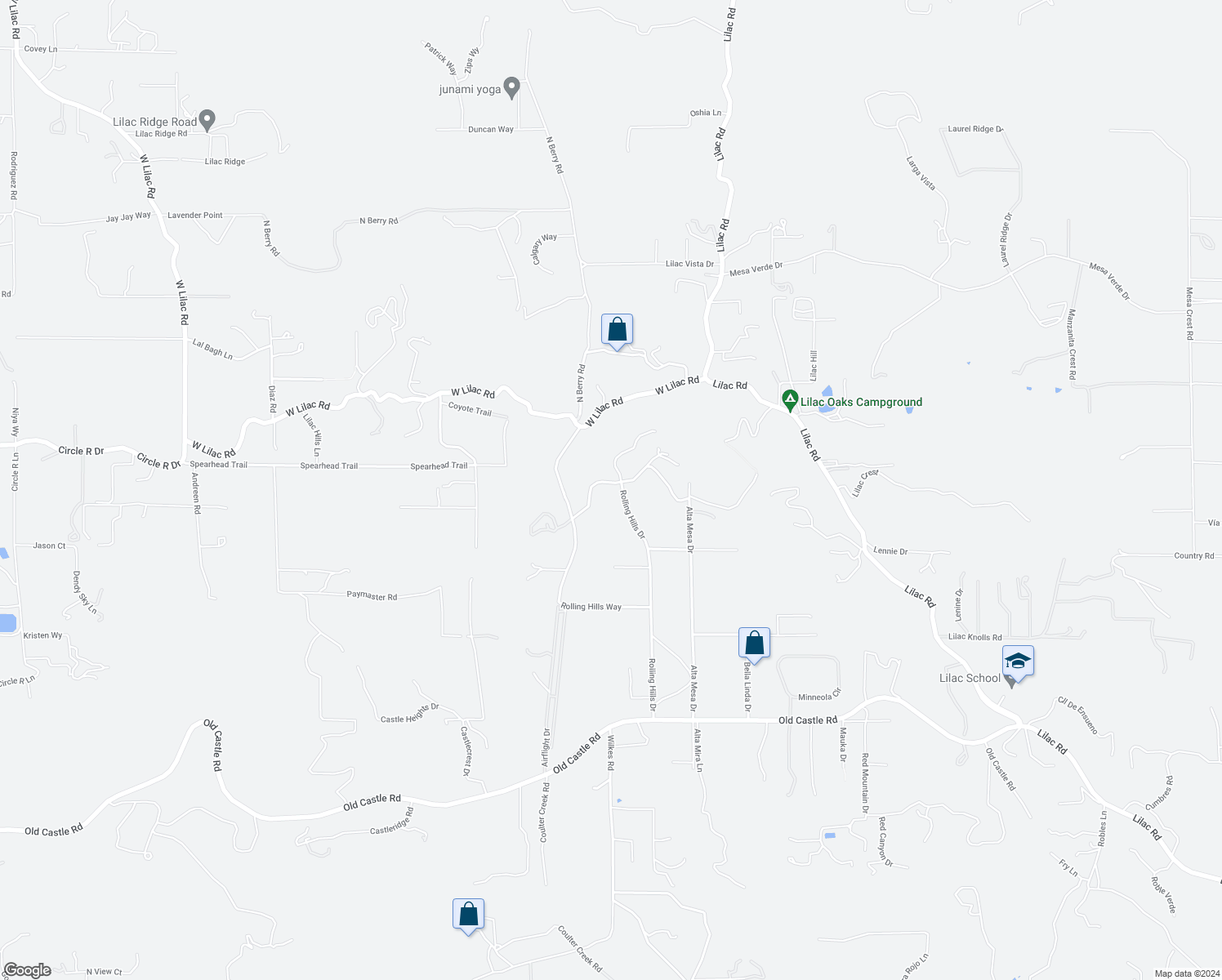 map of restaurants, bars, coffee shops, grocery stores, and more near 30636 Rolling Hills Drive in Valley Center