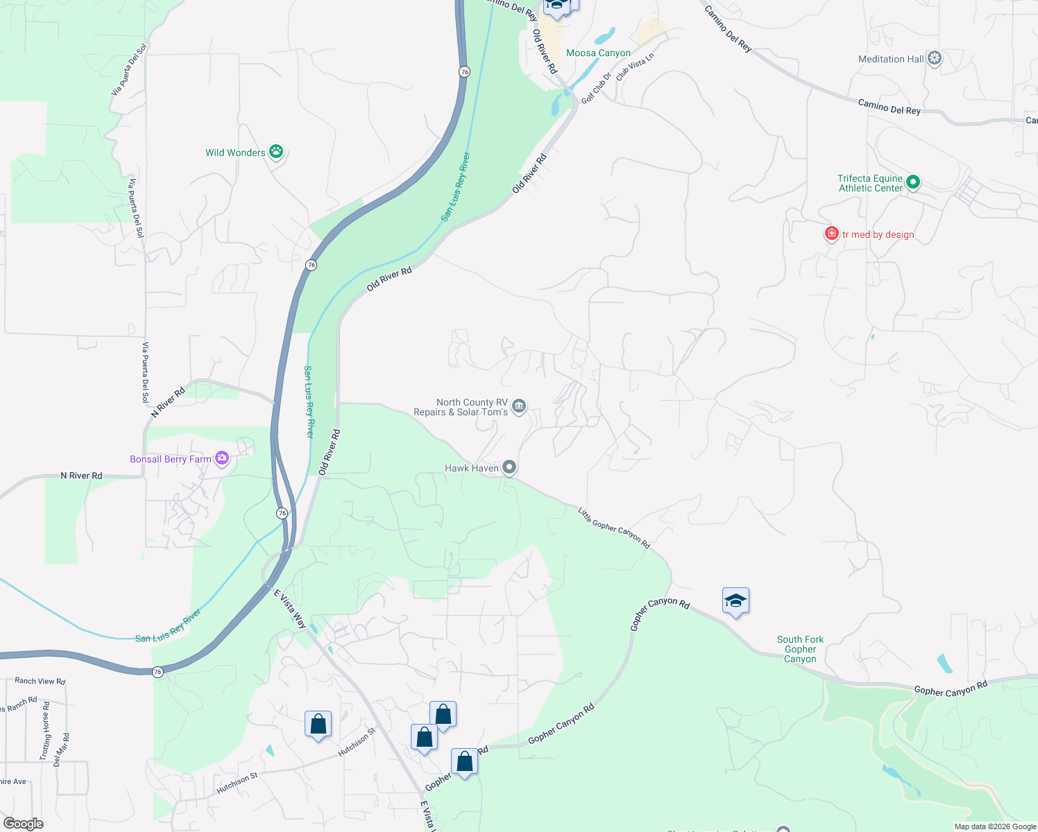 map of restaurants, bars, coffee shops, grocery stores, and more near 30368 La Primavera Drive in Vista