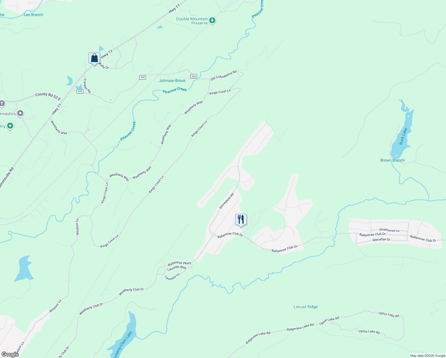 map of restaurants, bars, coffee shops, grocery stores, and more near 1323 Caliston Way in Pelham
