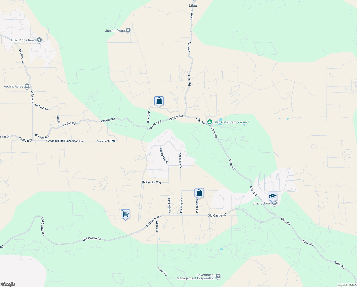 map of restaurants, bars, coffee shops, grocery stores, and more near 30645 Alta Mesa Drive in Valley Center