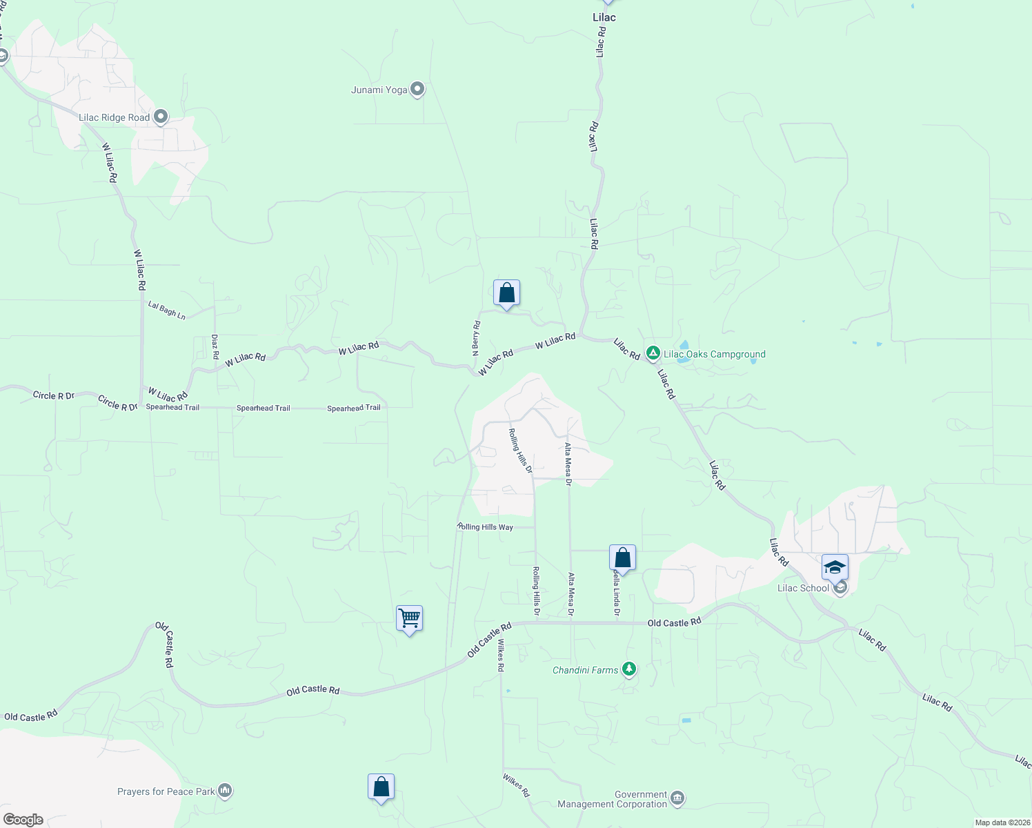 map of restaurants, bars, coffee shops, grocery stores, and more near 30653 Rolling Hills Drive in Valley Center