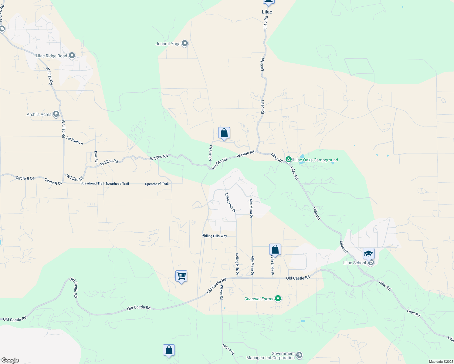 map of restaurants, bars, coffee shops, grocery stores, and more near 30727 Rolling Hills Drive in Valley Center