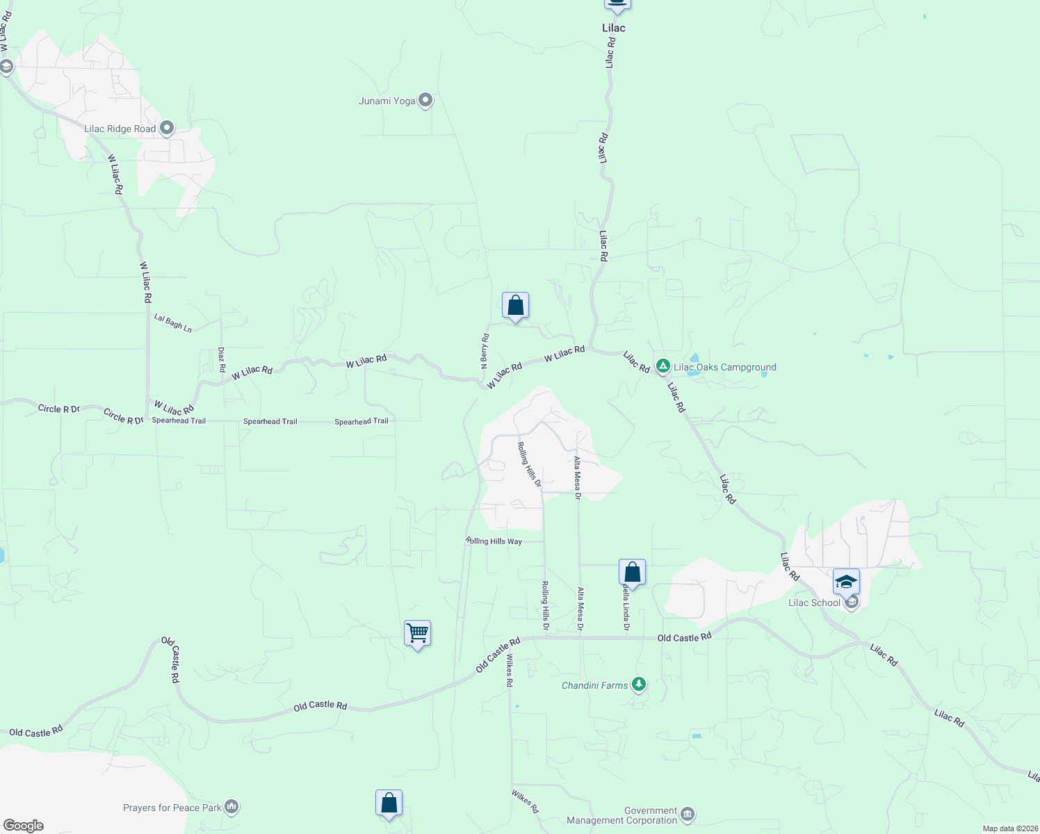map of restaurants, bars, coffee shops, grocery stores, and more near 30653 Rolling Hills Drive in Valley Center
