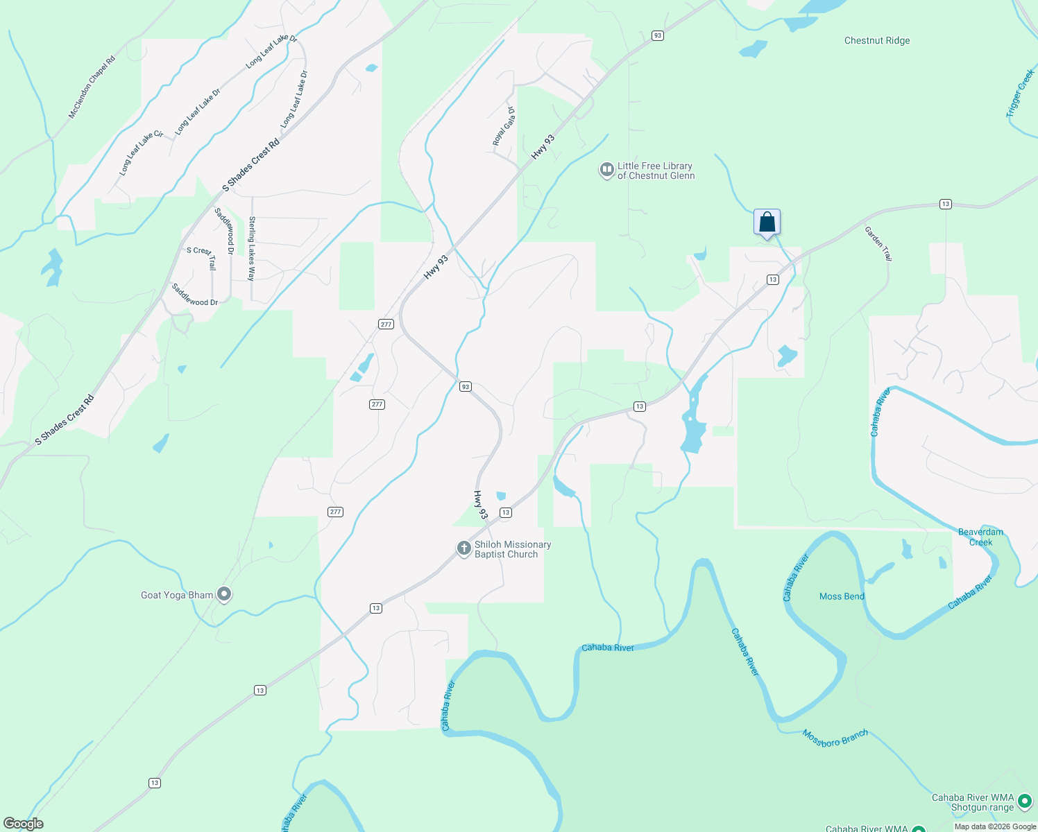 map of restaurants, bars, coffee shops, grocery stores, and more near County Road 93 in Helena