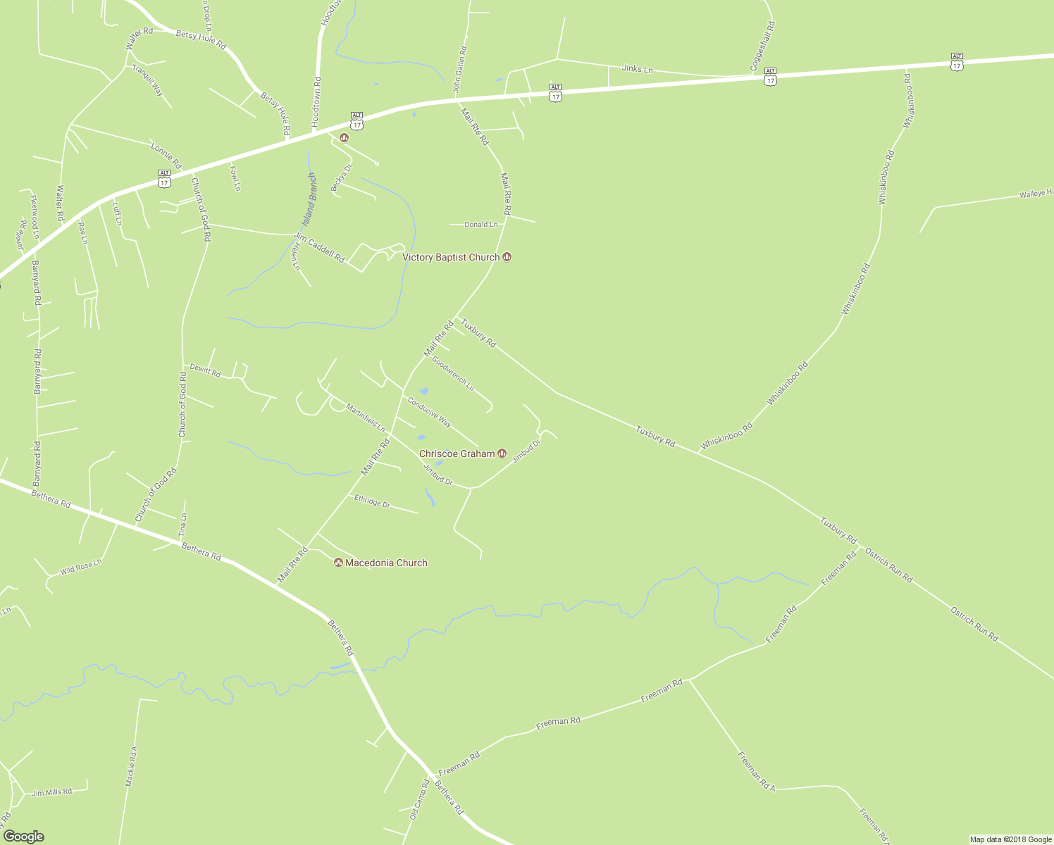 map of restaurants, bars, coffee shops, grocery stores, and more near 1151 Jimbud Drive in Bonneau