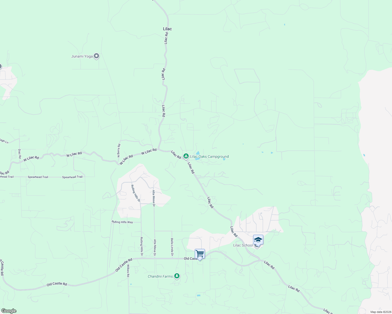 map of restaurants, bars, coffee shops, grocery stores, and more near 30821 Lilac Road in Valley Center