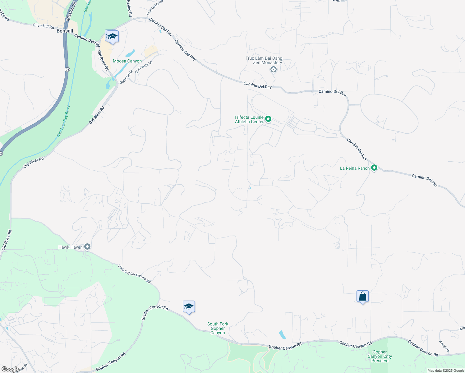 map of restaurants, bars, coffee shops, grocery stores, and more near 30861 Villa Toscana Road in Bonsall