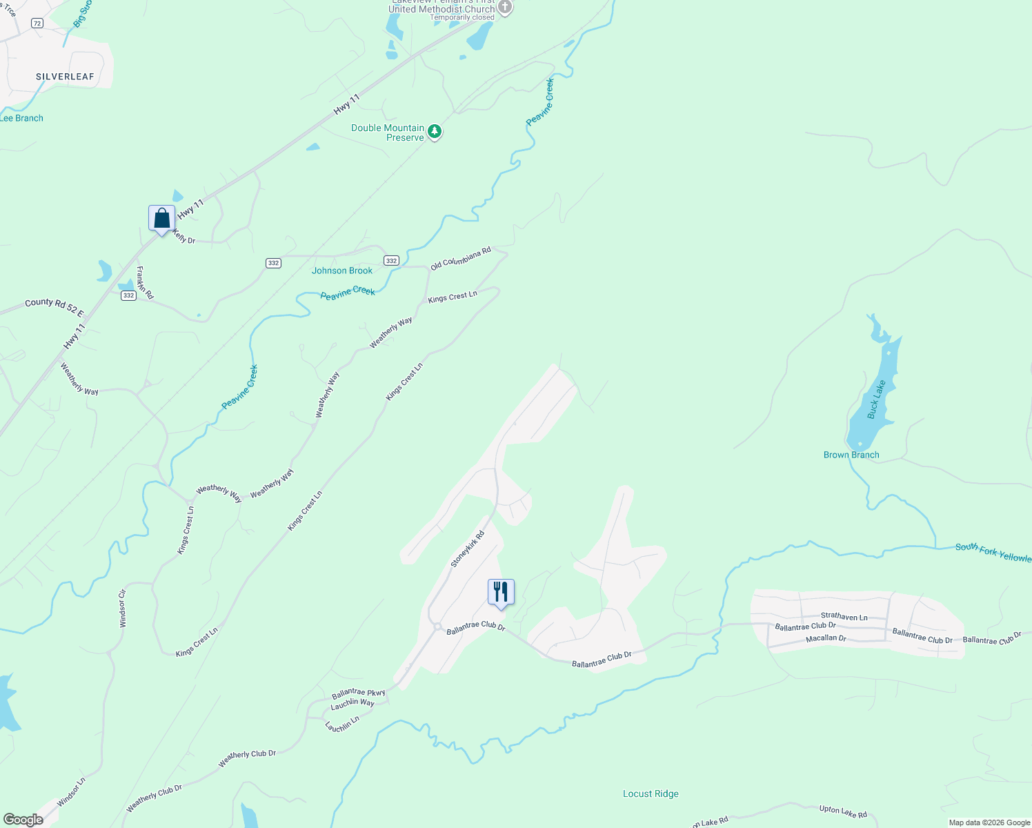 map of restaurants, bars, coffee shops, grocery stores, and more near 1441 Stoneykirk Road in Pelham
