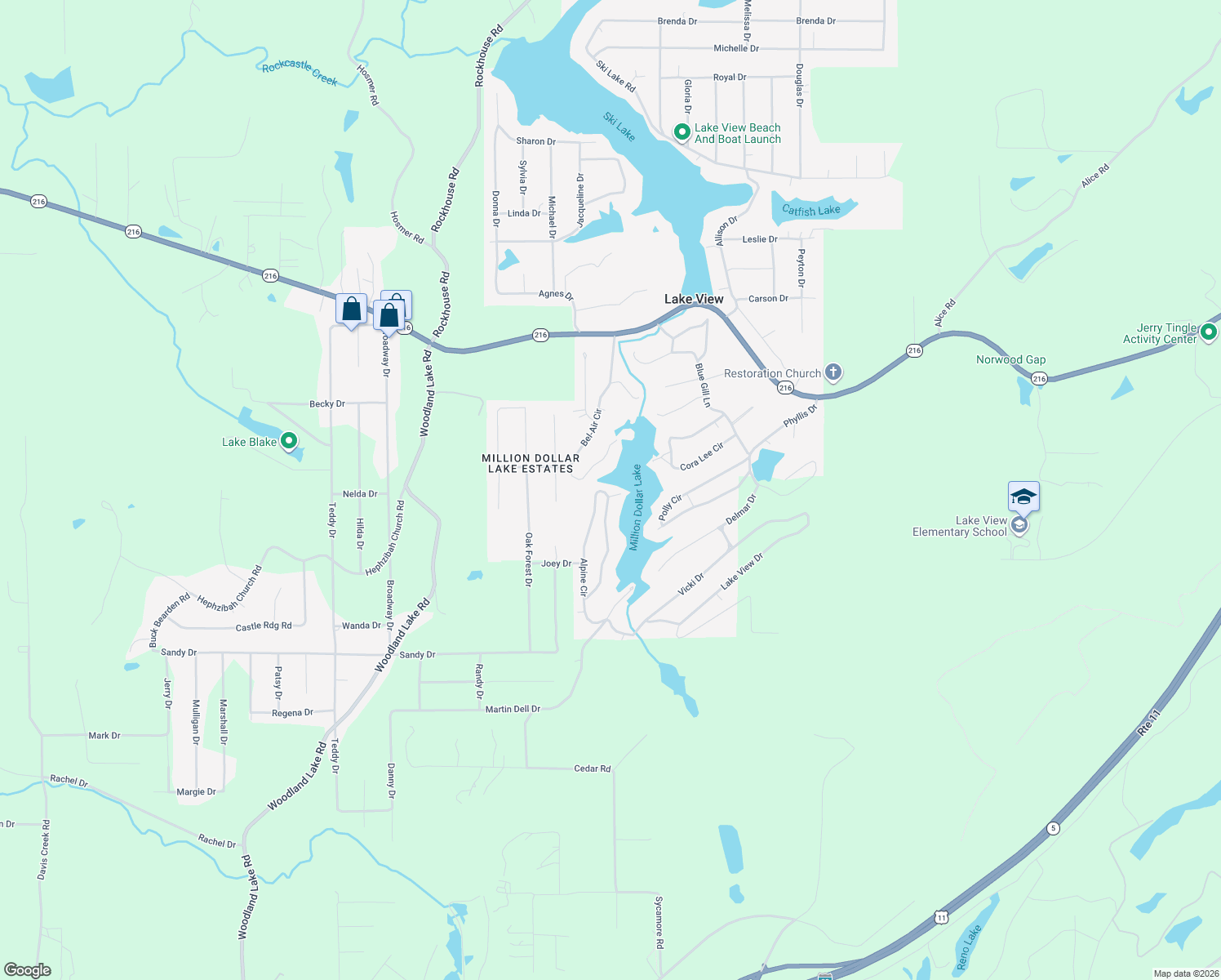 map of restaurants, bars, coffee shops, grocery stores, and more near 12590 Bel Air Circle in Lake View