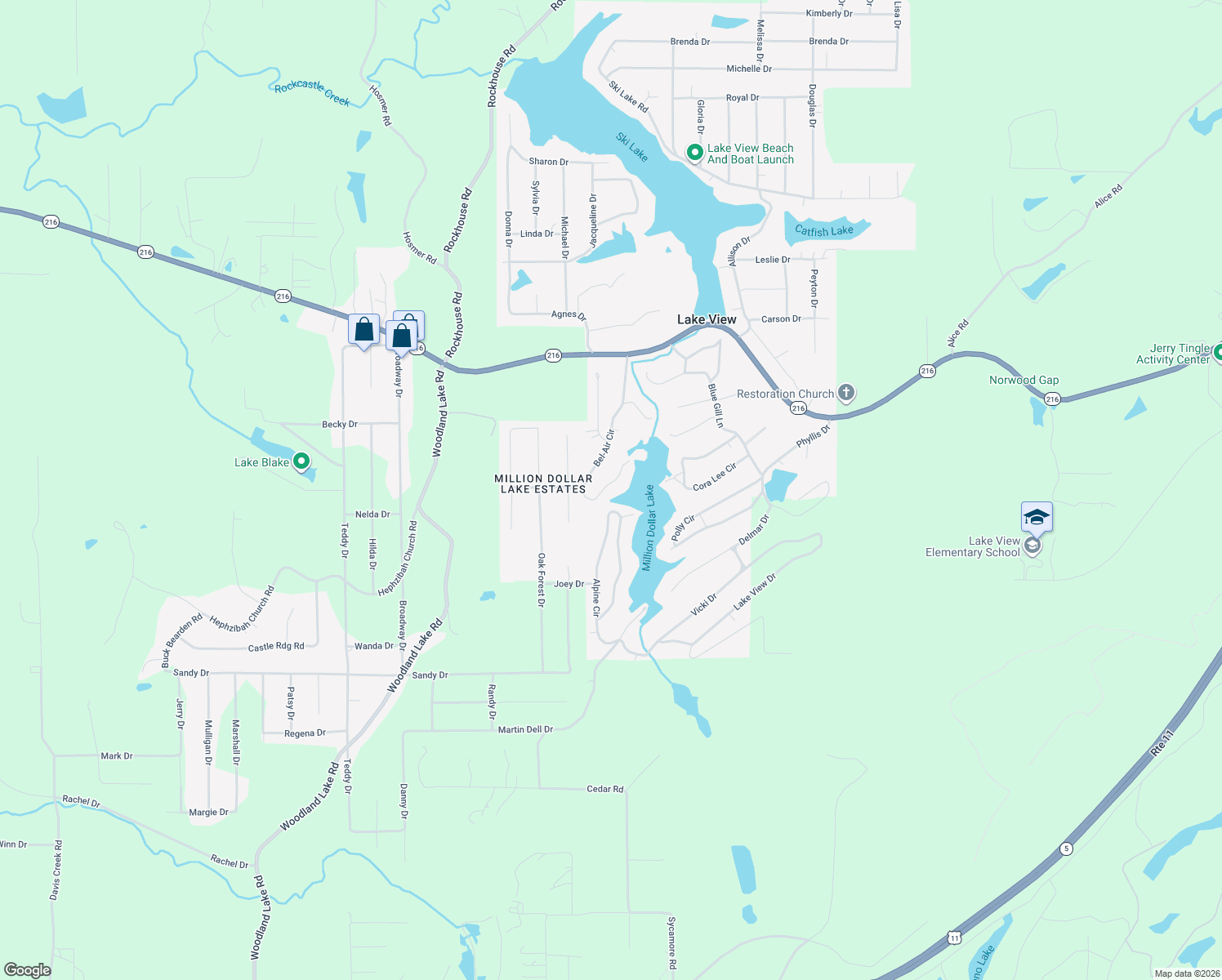 map of restaurants, bars, coffee shops, grocery stores, and more near 12590 Bel-Air Circle in Lake View
