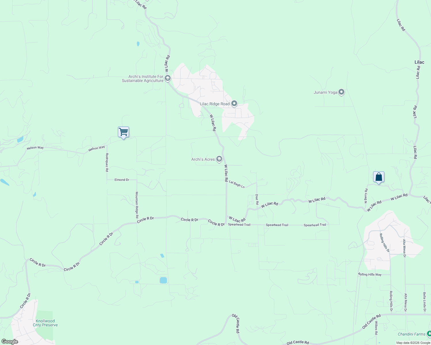 map of restaurants, bars, coffee shops, grocery stores, and more near 10085 West Lilac Road in Escondido