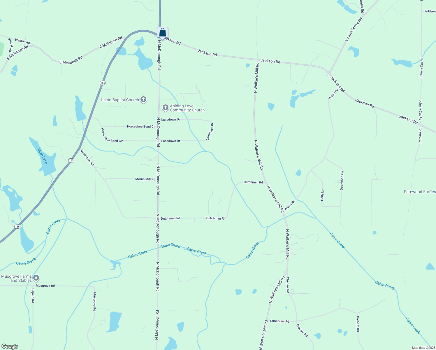 map of restaurants, bars, coffee shops, grocery stores, and more near 130 Orchard Drive in Griffin
