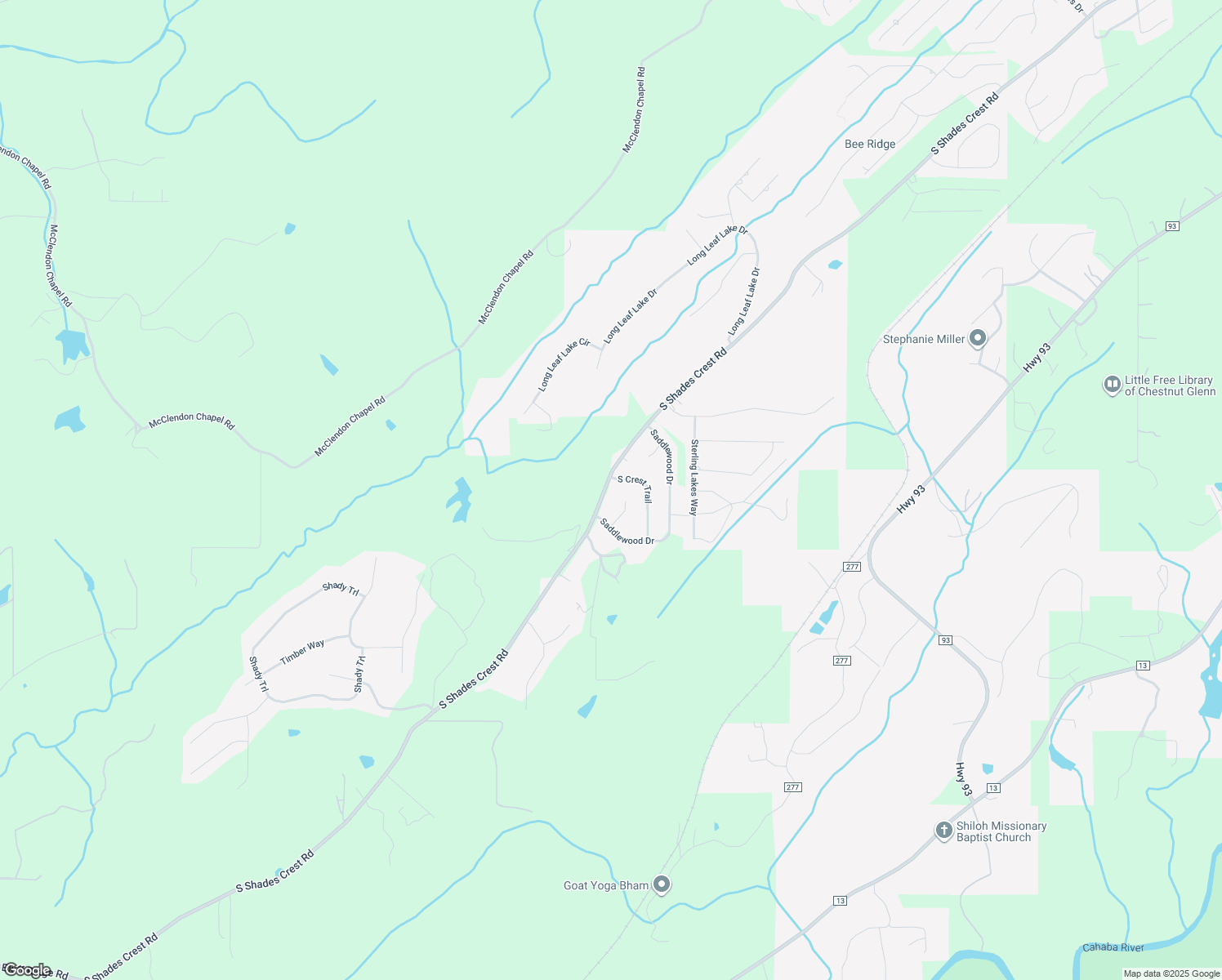 map of restaurants, bars, coffee shops, grocery stores, and more near 4971 South Shades Crest Road in Helena