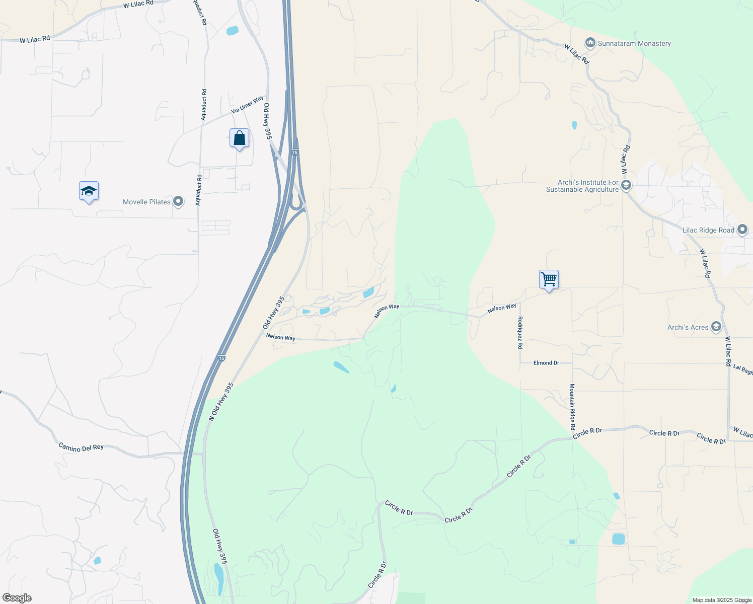 map of restaurants, bars, coffee shops, grocery stores, and more near 8310 Nelson Way in Escondido