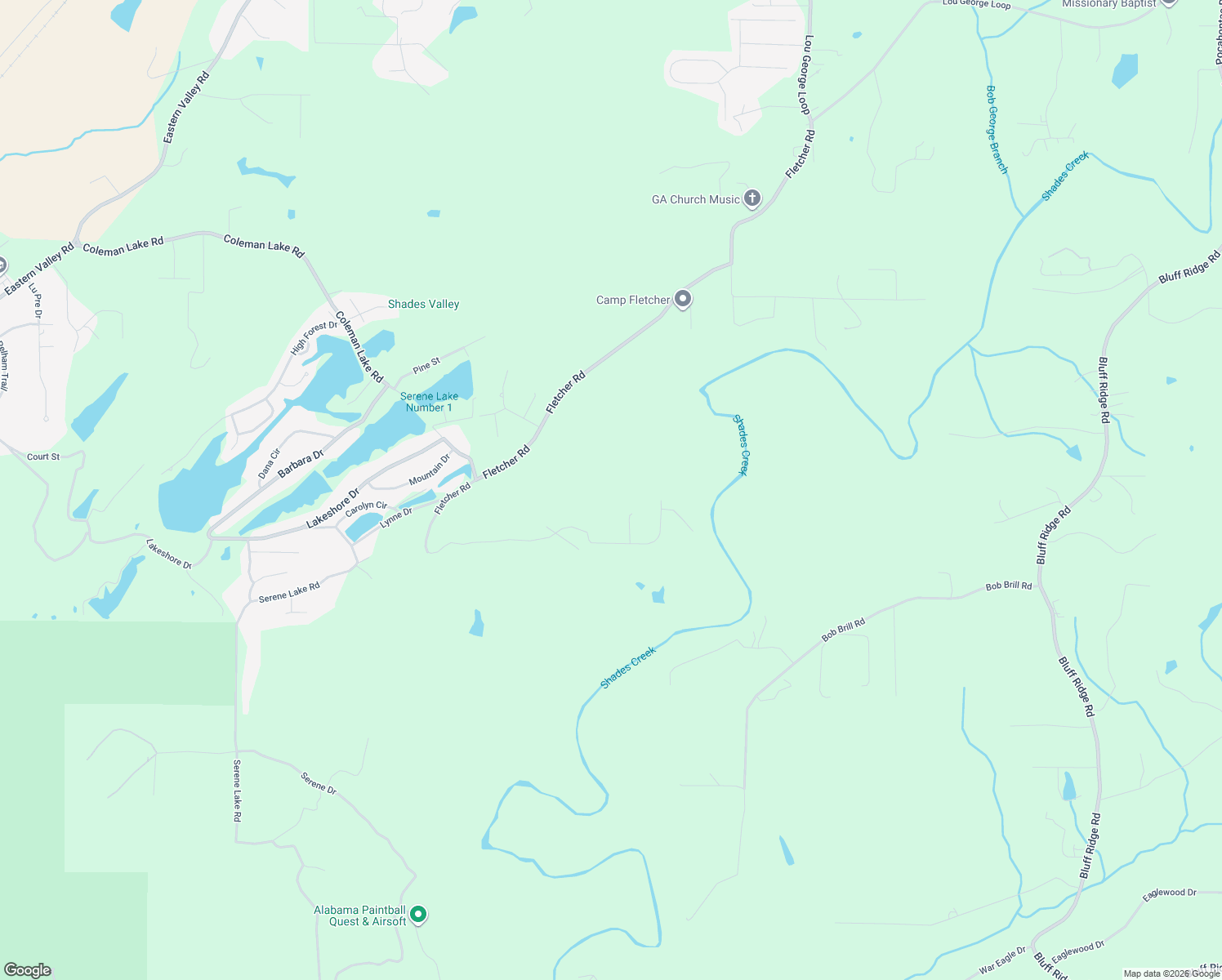 map of restaurants, bars, coffee shops, grocery stores, and more near 5870 Fletcher Road in McCalla
