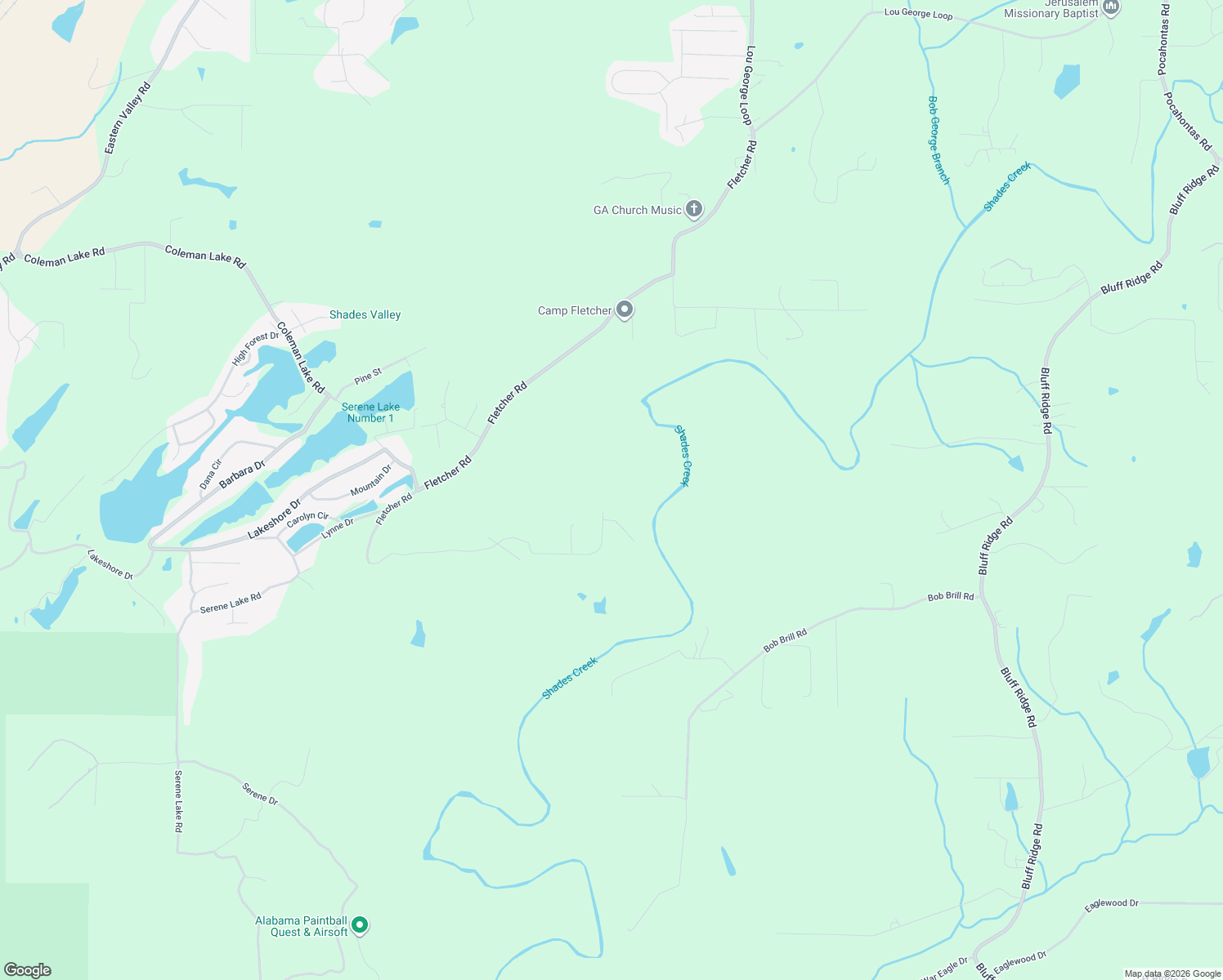 map of restaurants, bars, coffee shops, grocery stores, and more near 5991 Fletcher Road in McCalla