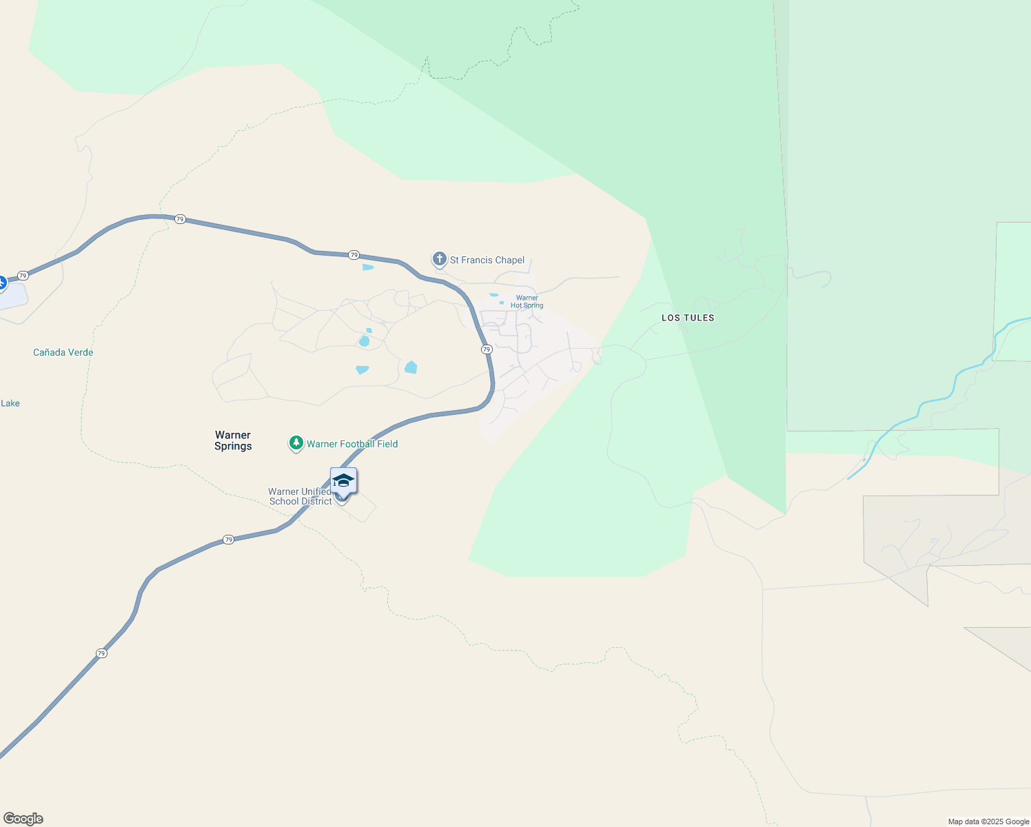 map of restaurants, bars, coffee shops, grocery stores, and more near 32137 Cerrada del Coyote in Warner Springs