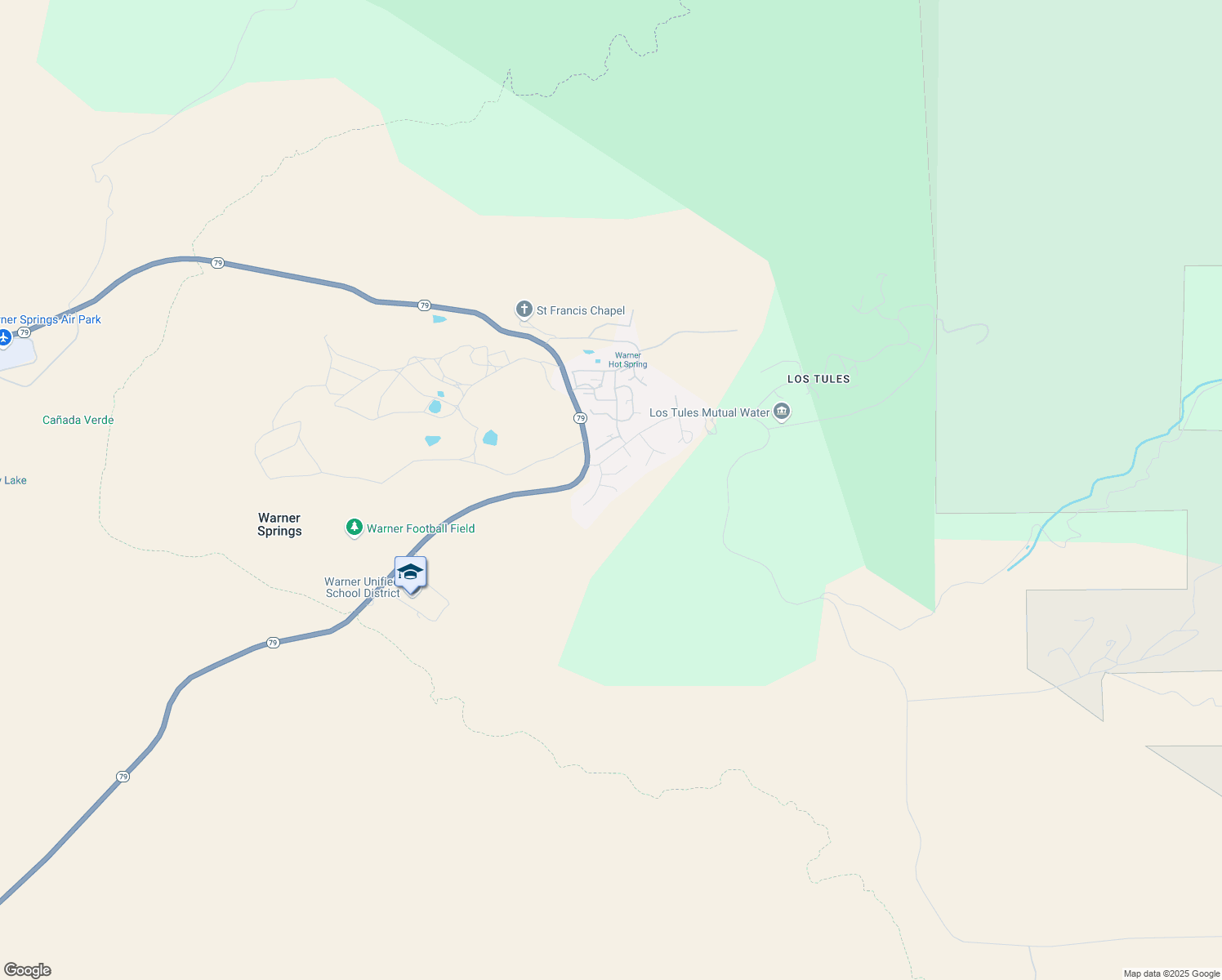 map of restaurants, bars, coffee shops, grocery stores, and more near 32137 Cerrada del Coyote in Warner Springs