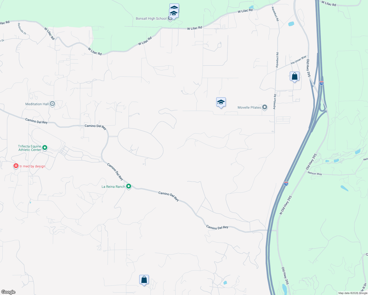 map of restaurants, bars, coffee shops, grocery stores, and more near 31331 Rancho Amigos Road in Bonsall