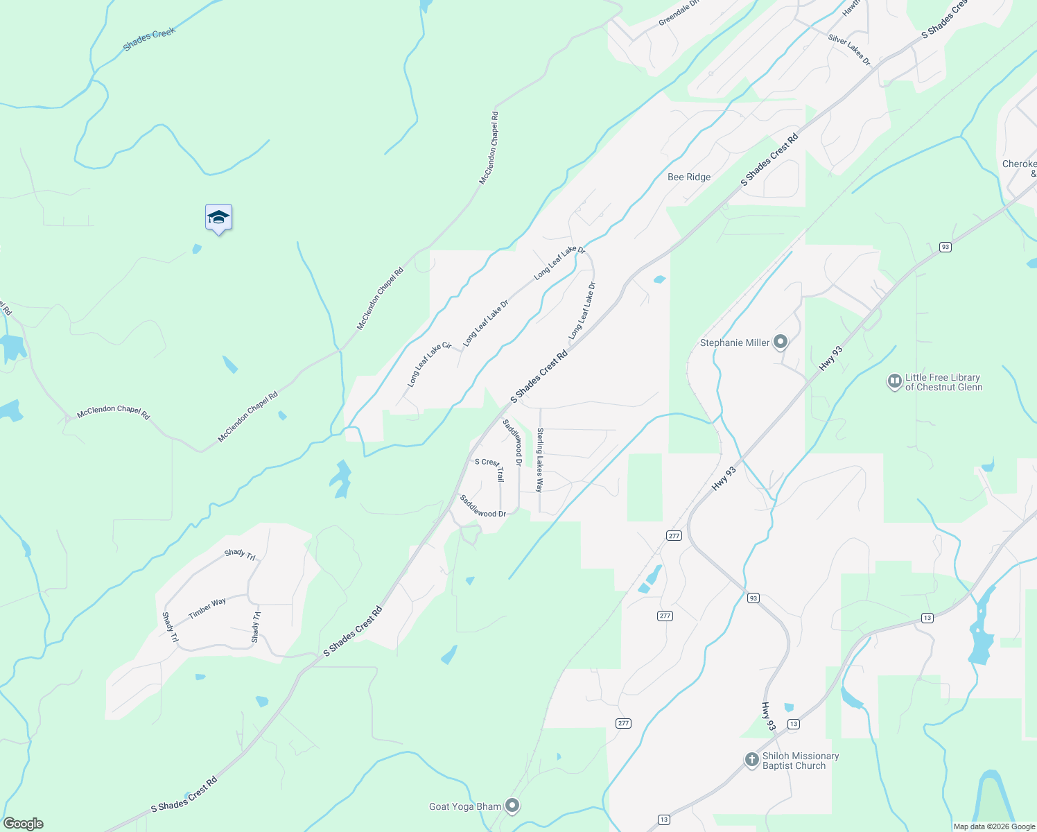 map of restaurants, bars, coffee shops, grocery stores, and more near 4925 South Shades Crest Road in Helena