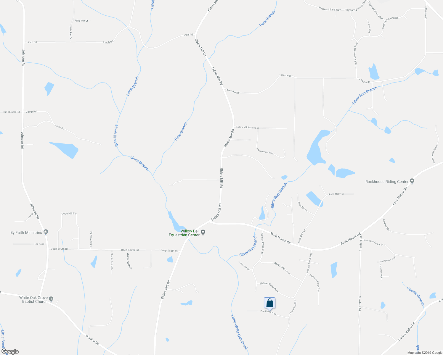 map of restaurants, bars, coffee shops, grocery stores, and more near 1507 Elders Mill Road in Senoia
