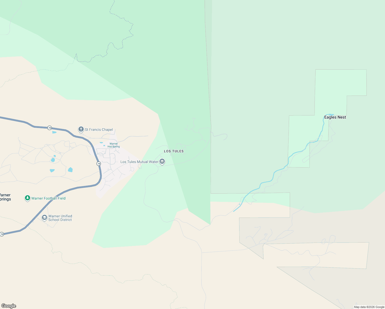 map of restaurants, bars, coffee shops, grocery stores, and more near 32800 Camino Ortega in Warner Springs