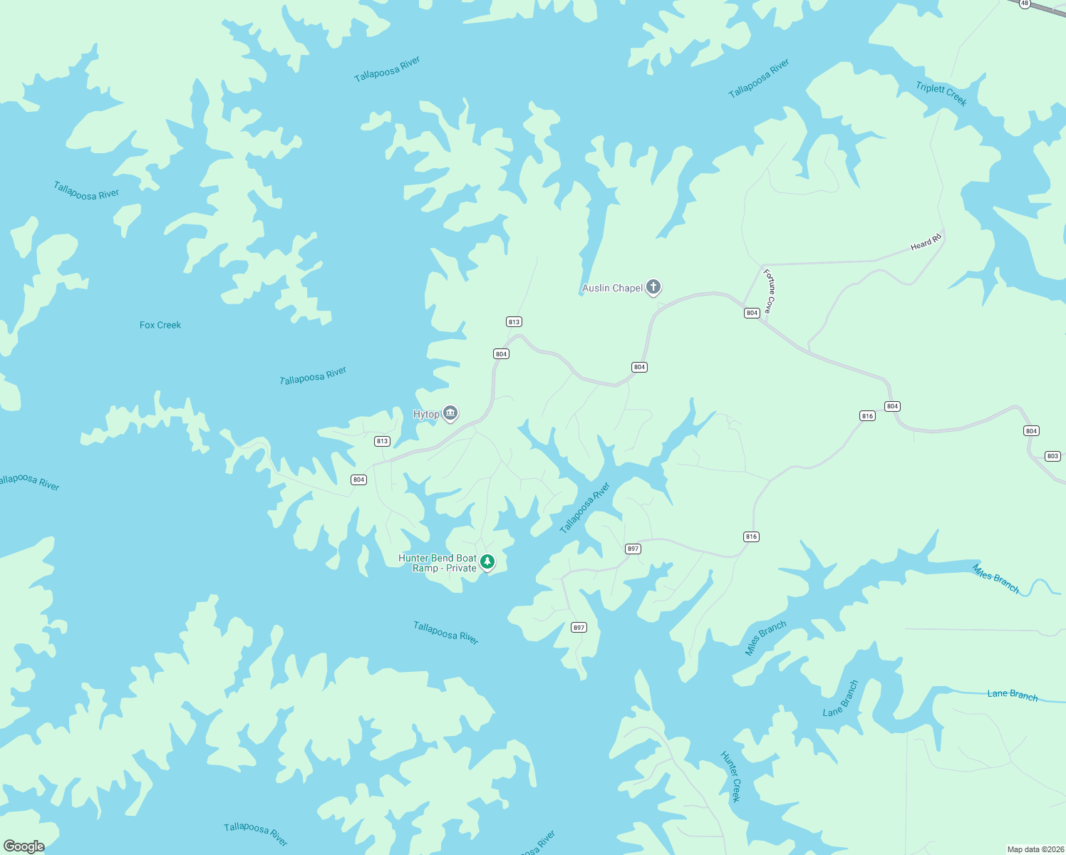 map of restaurants, bars, coffee shops, grocery stores, and more near 197 River Birch Road in Wedowee